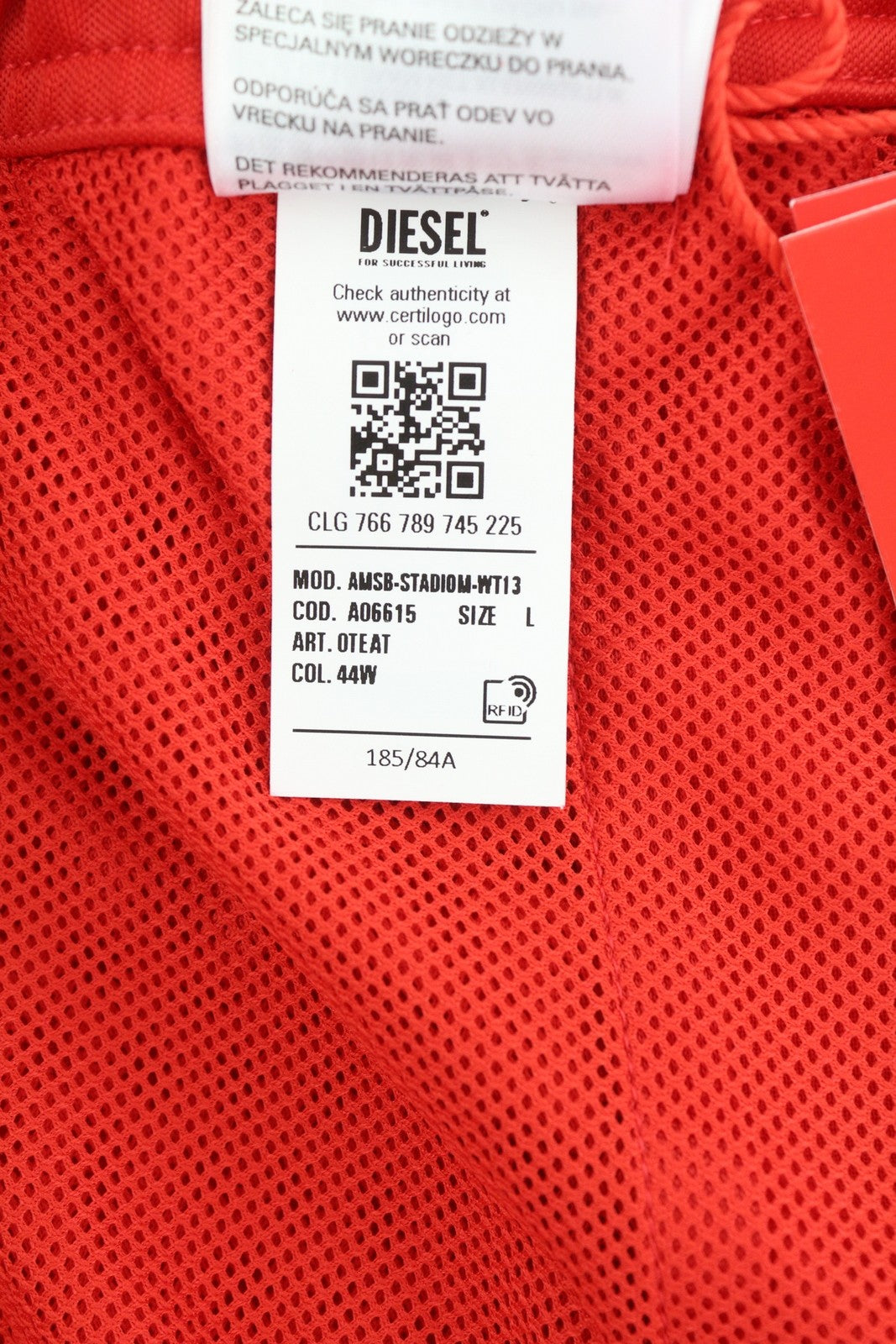 Diesel Amsb-stadiom-wt13 pánske šortky 55dsl Track šnúrka červená