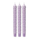 Свещ за вечеря Flower of Life Motif Stearin Purple --пакет от 3 бр. - 23x2,2 см