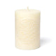 Релефна вотивна свещ Flower of Life Stearin Off White --комплект от 2 бр. - 8x5,5 см