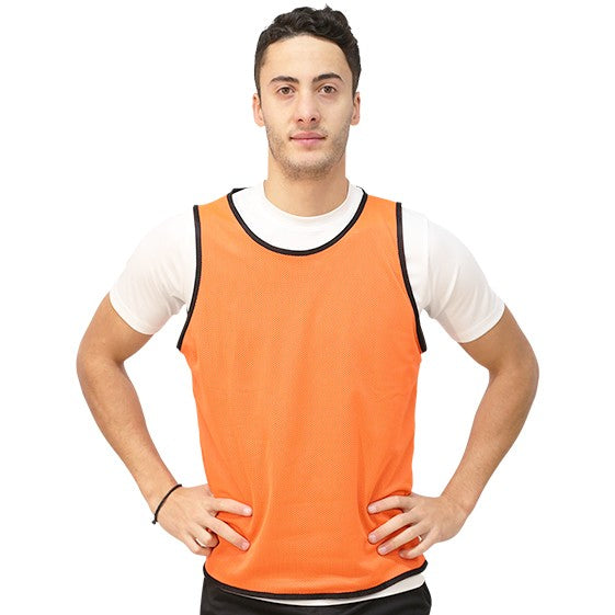 Chaleco de entrenamiento reversible unisex naranja/negro