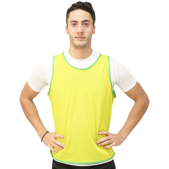 Gilet d'entraînement réversible unisexe vert/jaune