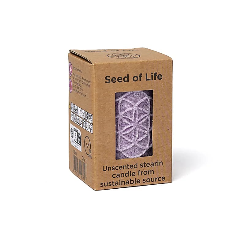 Präglat votivljus Seed Of Life Stearin Lila --set med 2 st - 8x5,5 Cm