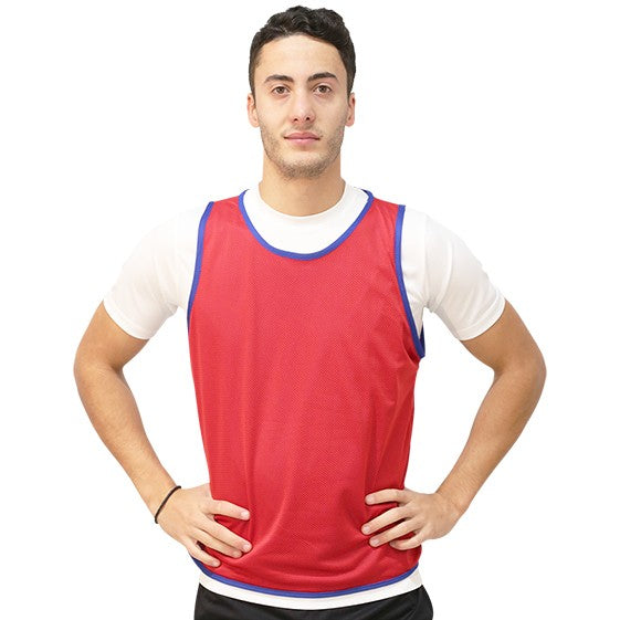 Chaleco De Entrenamiento Reversible Unisex Azul/Rojo