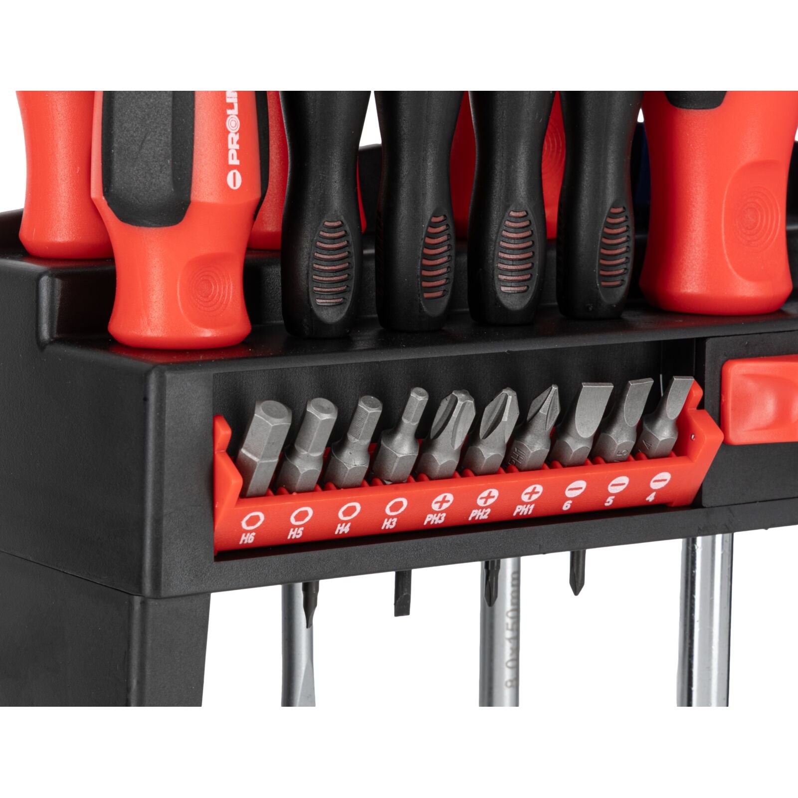 Set cacciaviti 37 pezzi Acciaio S2 Hrc 59±2 Punta magnetica Impugnatura ergonomica soft-touch Supporto Proline