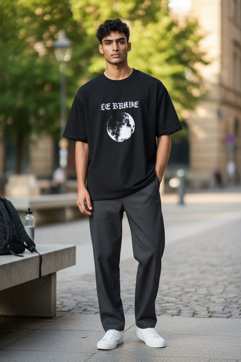 Diesel T-iny-b1men Trico Black Tricot Stretchy Crew Collar Short Sleeve