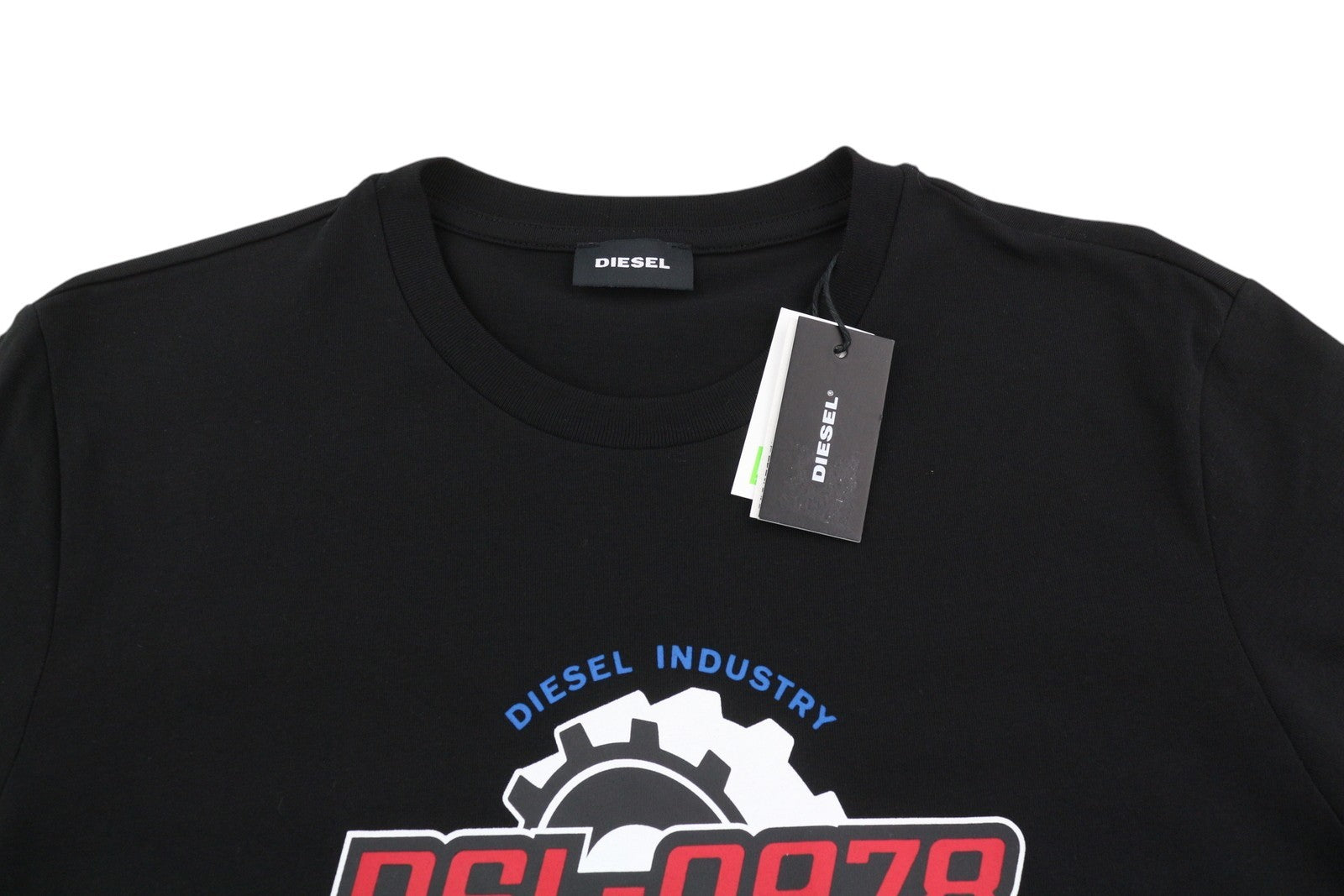 Tricou pentru bărbați Diesel T-diegos-k21, sigla frontală negru Stretch Tricot