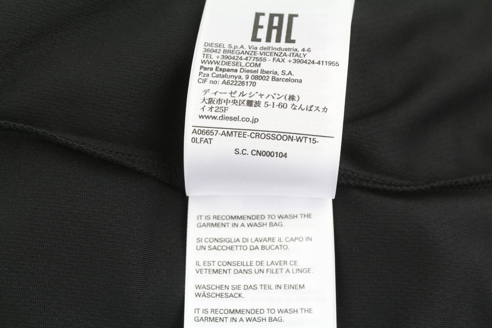 Pánske tričko Diesel Amtee-crossoon-wt15čierne 55dsl športový dres