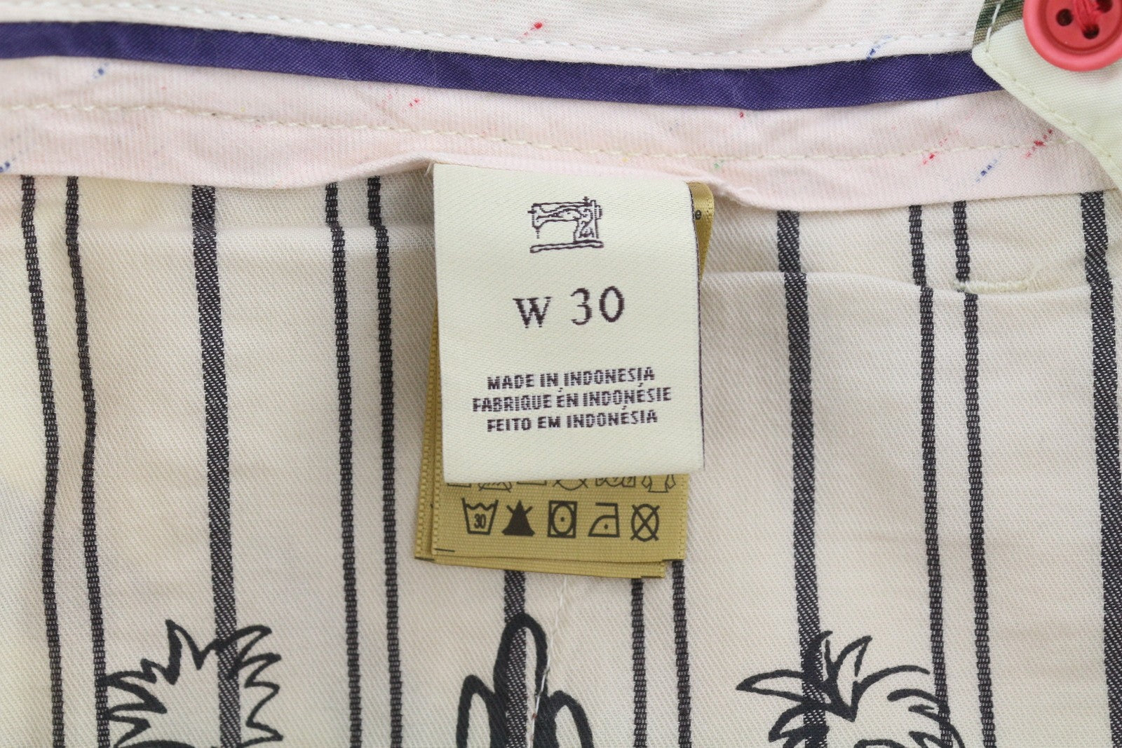Scotch & Soda Pantaloncini da uomo con motivo a foglie colorate, logo chino, casual
