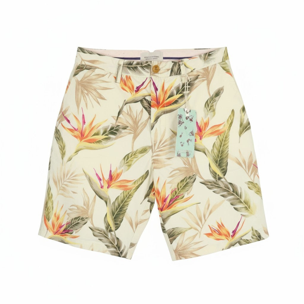 Pantaloncini da uomo Scotch & Soda con tasche casual con stampa a foglie colorate