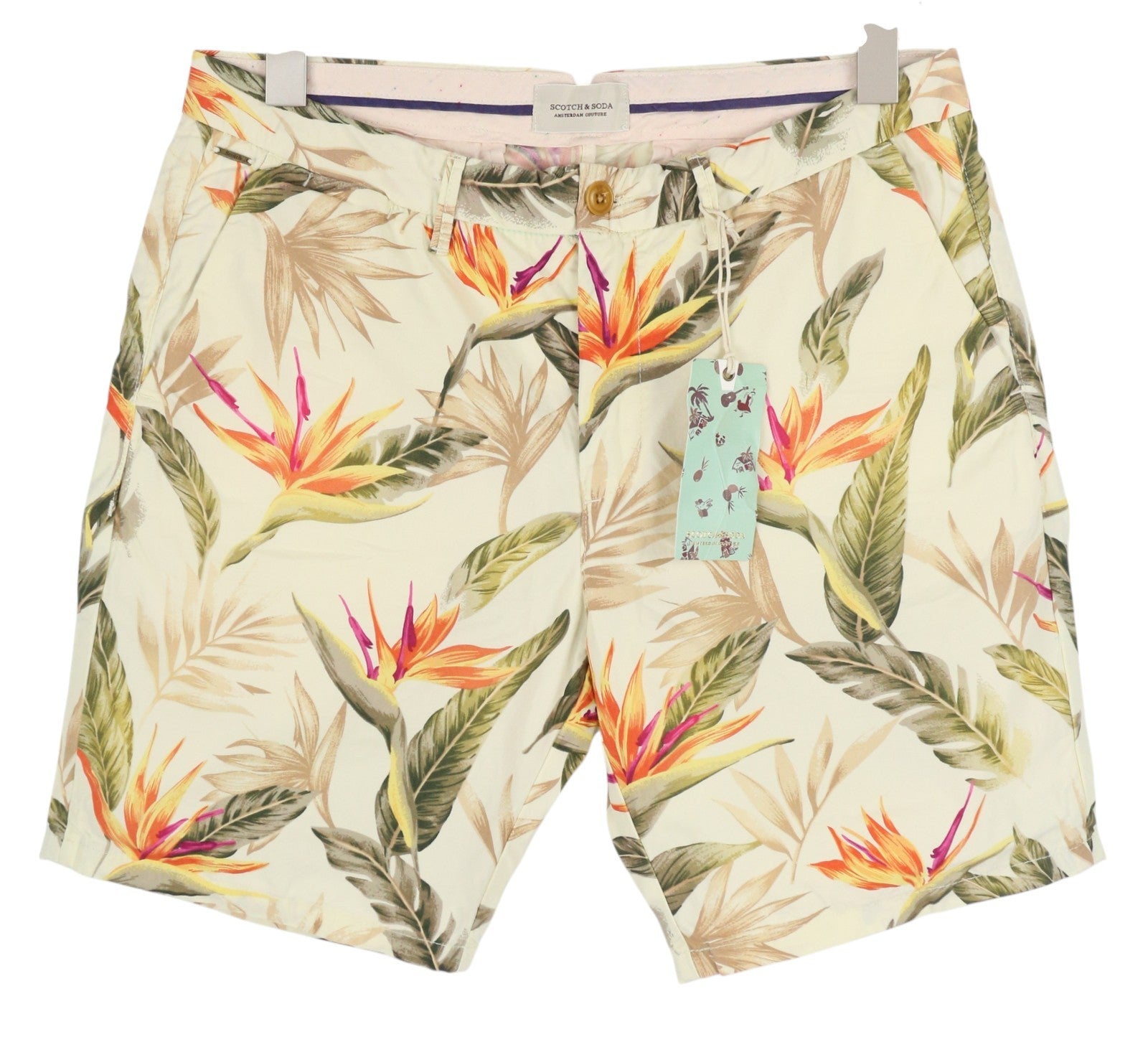Pantaloncini da uomo Scotch & Soda con tasche casual con stampa a foglie colorate