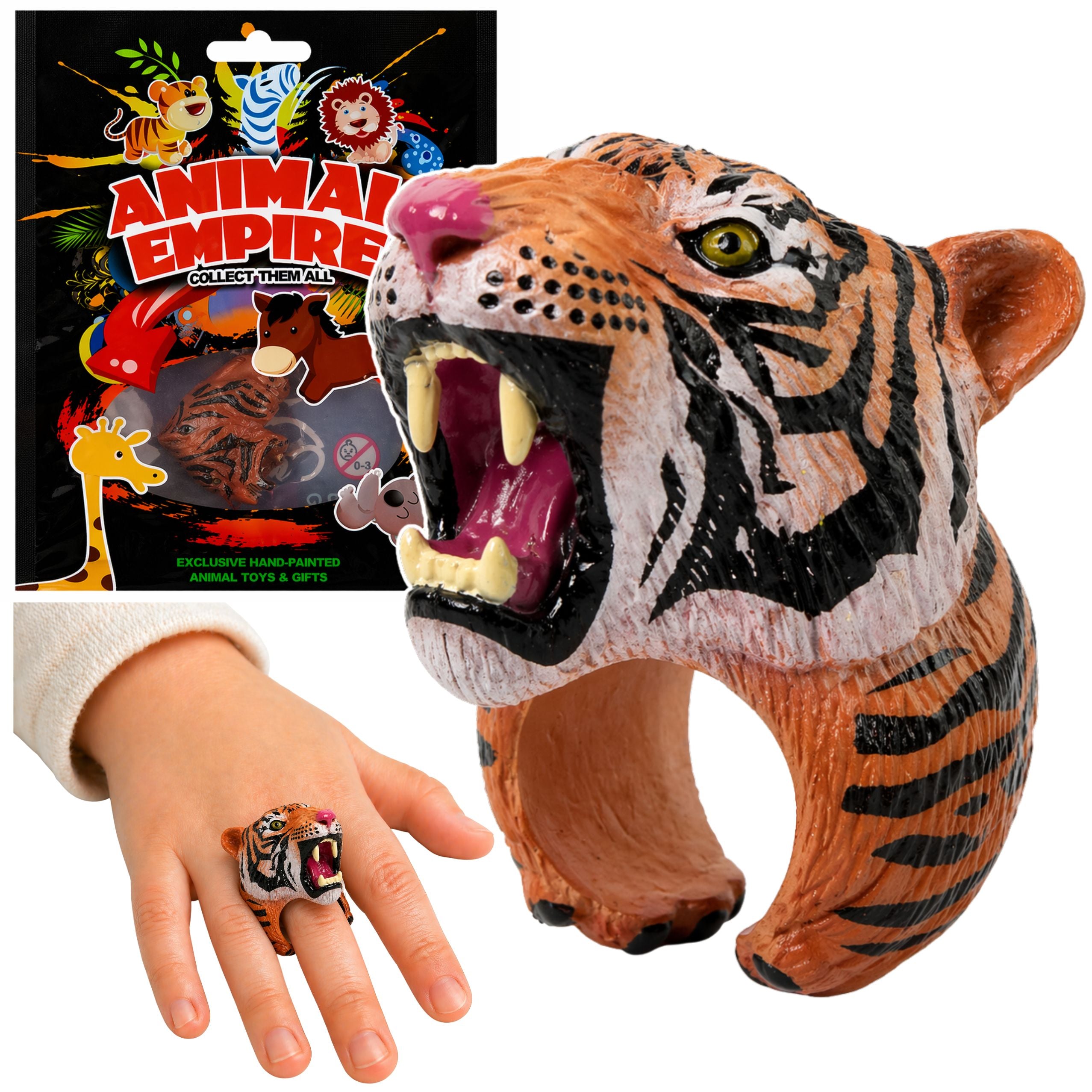 Ring On Hand Educational Animals Bengal Tiger