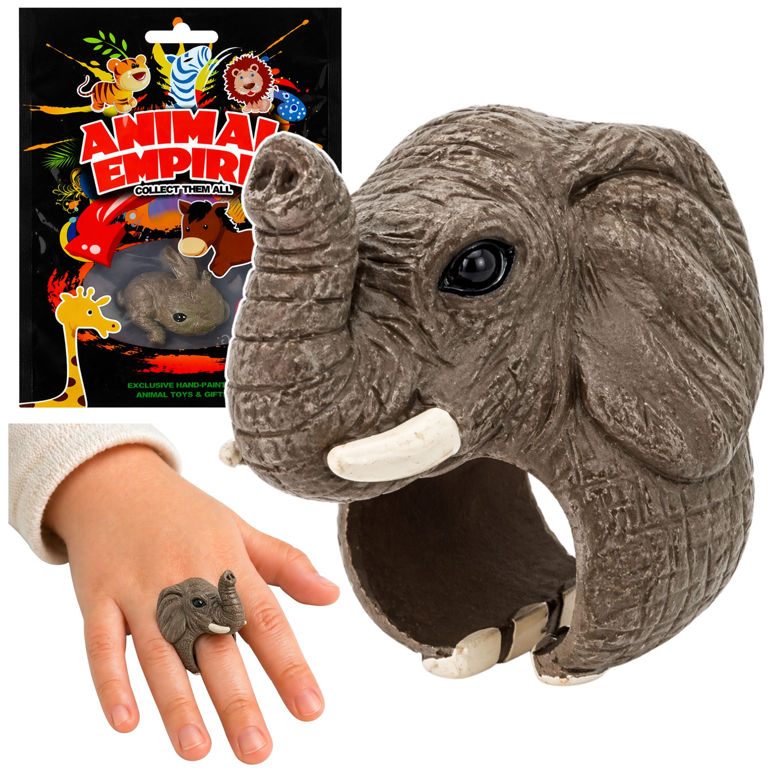 Ring On Hand Educational Animals Elephant