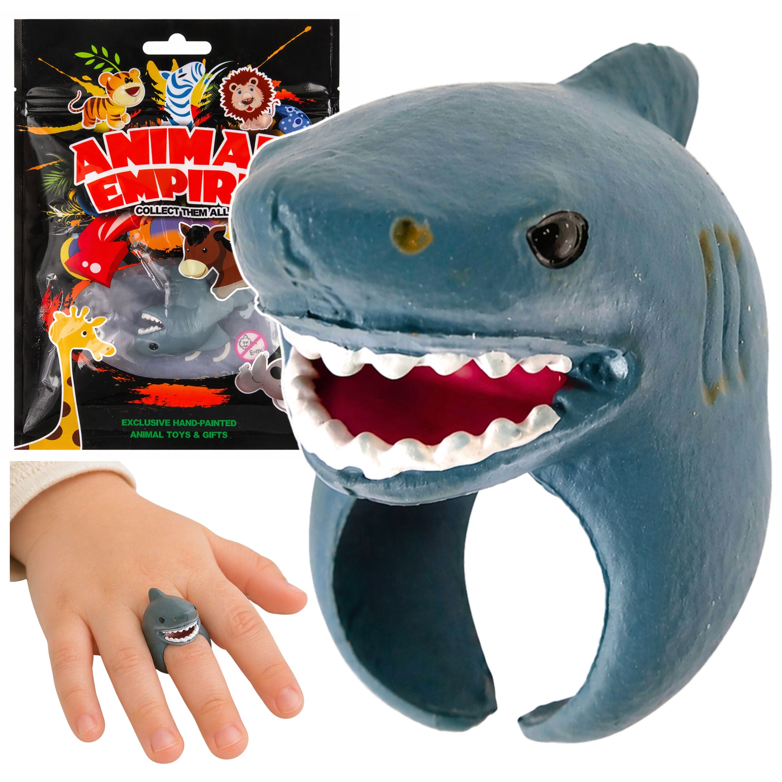 Ring On Hand Educational Animals Shark