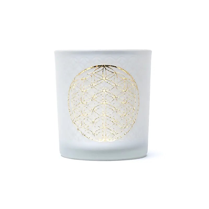 Stojan na svíčku matný/kovový Flower Of Life -- 73x8 cm Sada 2 ks - 7,3x8 cm