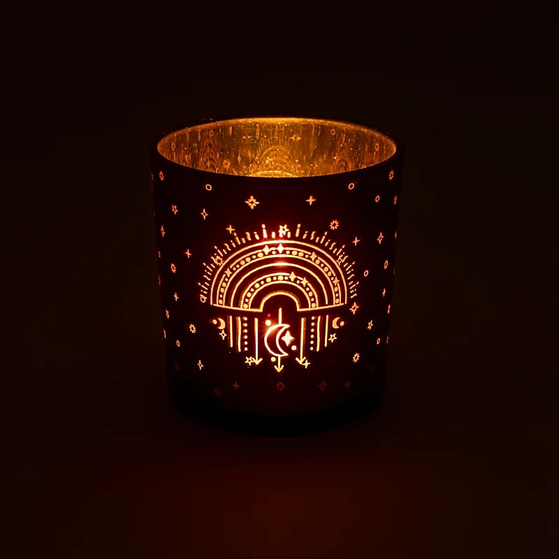 Držák na svíčku Metallic Rainbow -- sada 2 ks - 7,3 x 8 cm
