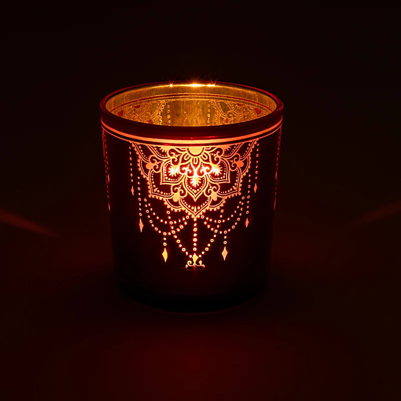 Ljushållare Metallic Mandala - 7,3x8 Cm Set med 2 st