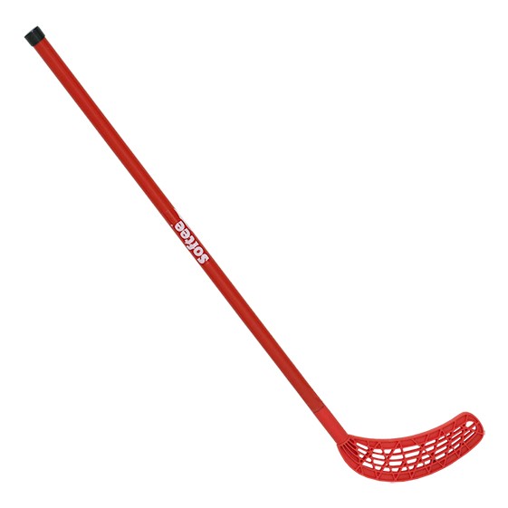 Stick de hóquei/floorball com alça redonda vermelho