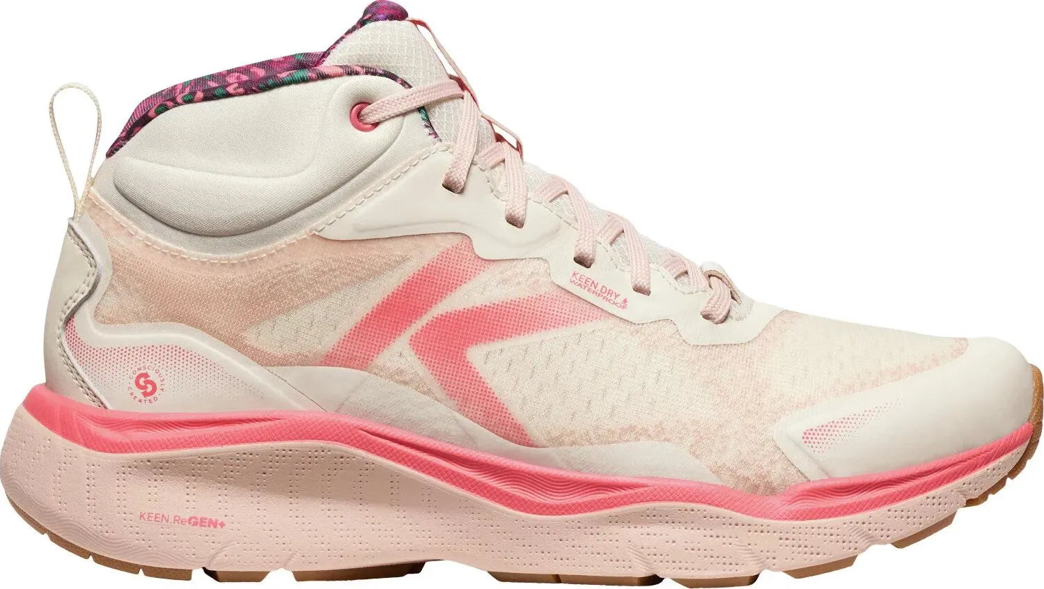 Women's Shoes Keen Wmns Leiki Mid Wp Birch/cameo Rose White