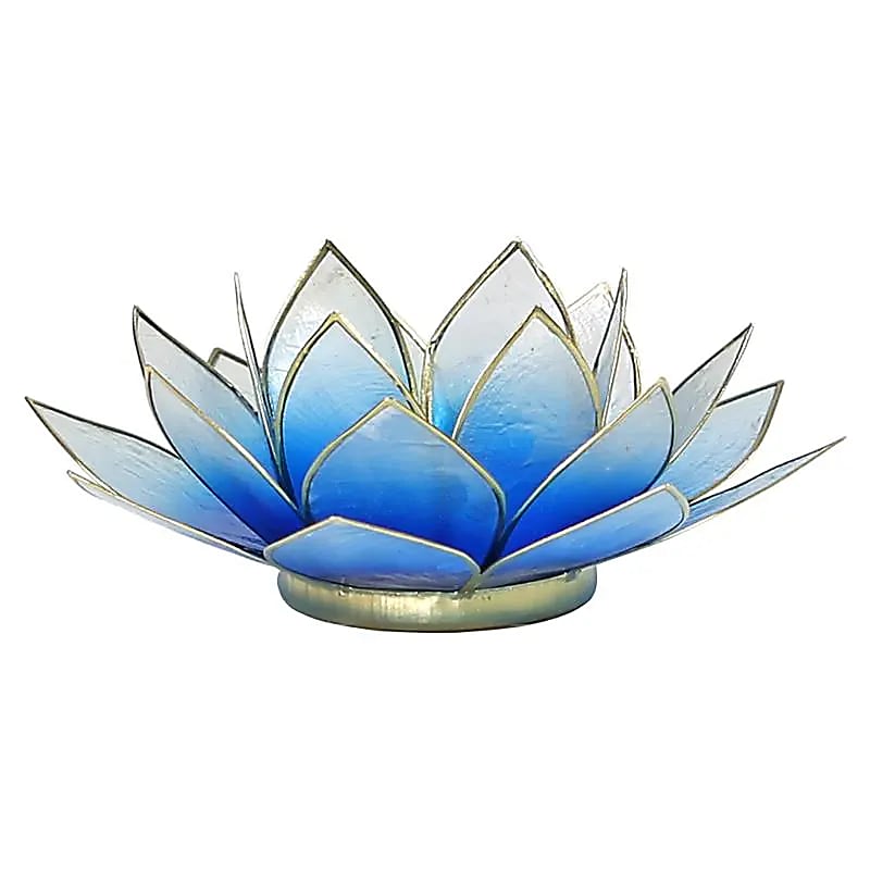 Lotus Atmospheric világoskék/fehér arany szegély - 13,5 cm