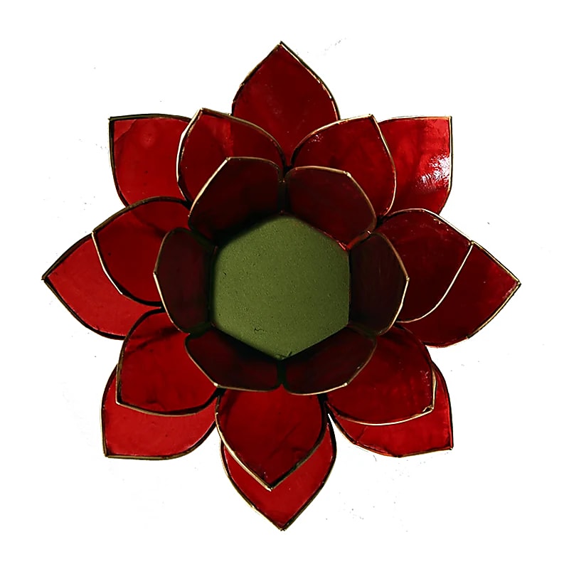 Lotus Atmospheric Light Chakra 1 Red Gold Trim - 13,5 Cm