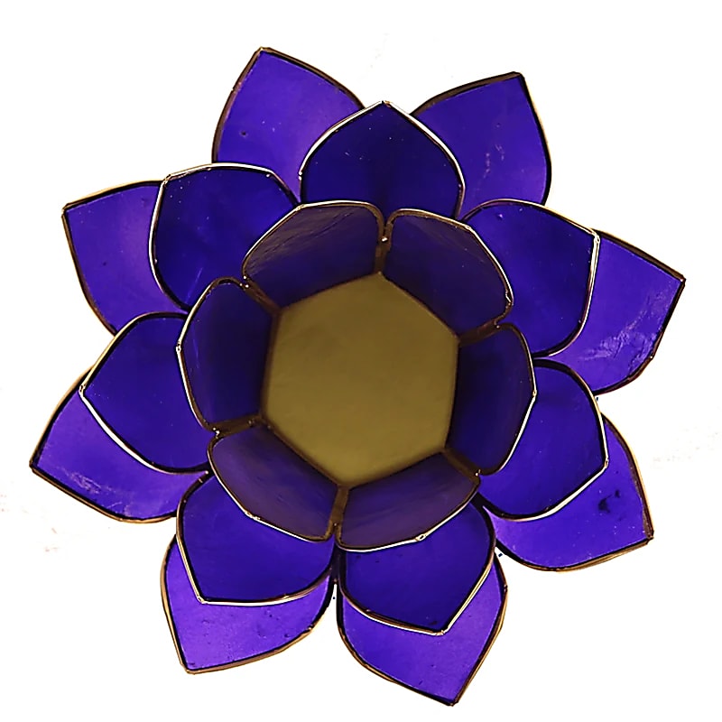 Lotus Atmospheric Light 6th Chakra Indigo Gold Trim - 13,5 Cm