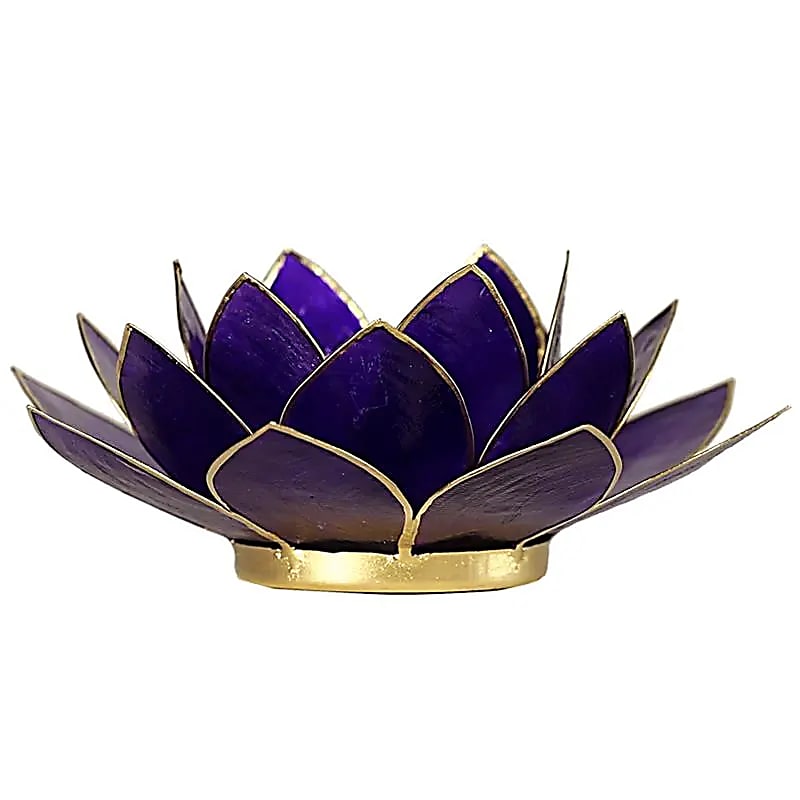 Lotus Atmospheric Light Chakra 7 Violet Gold Trim - 13,5 Cm