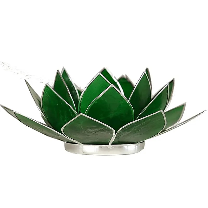 Lotus Atmospheric Light Chakra 4 Green Silver Trim - 13,5 cm