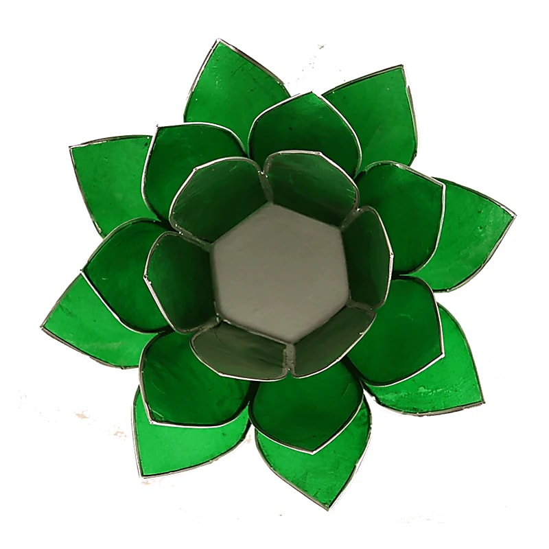 Lotus Atmospheric Light Chakra 4 Green Silver Trim - 13,5 cm
