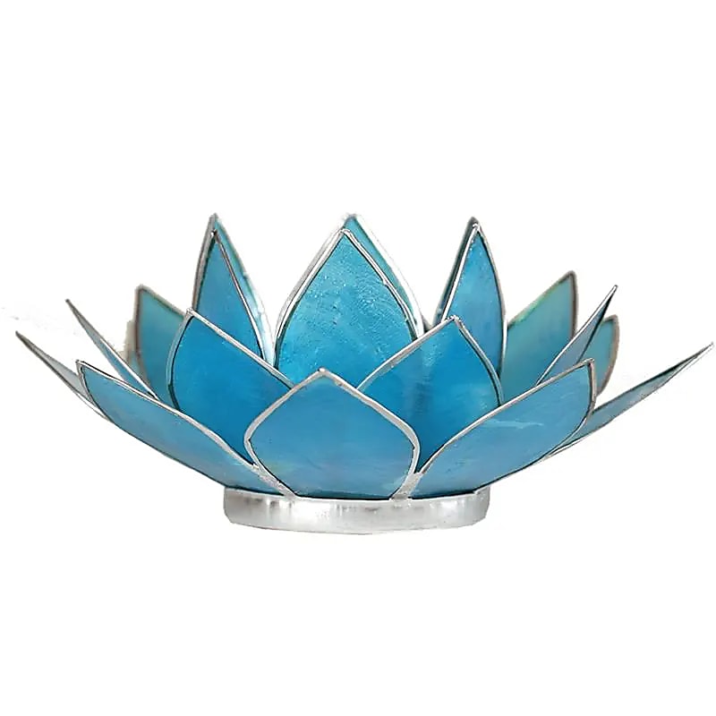 Lotus Atmospheric Light Chakra 5 Blue Silver Trim - 13,5 Cm