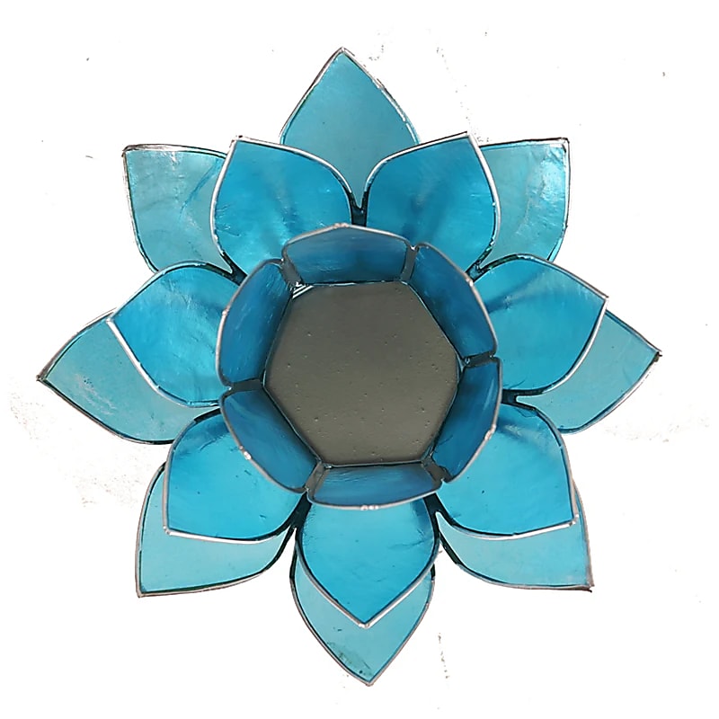 Lotus Atmospheric Light Chakra 5 Blue Silver Trim - 13,5 Cm