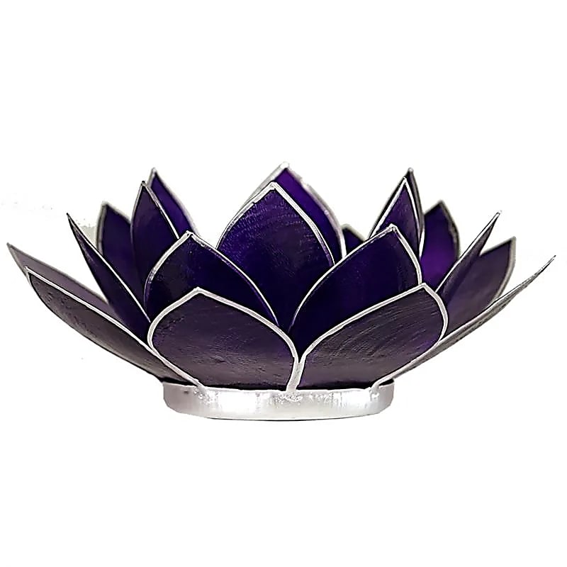 Lotus Atmospheric Light 7 Chakra Violet Argintiu Trim - 13,5 Cm
