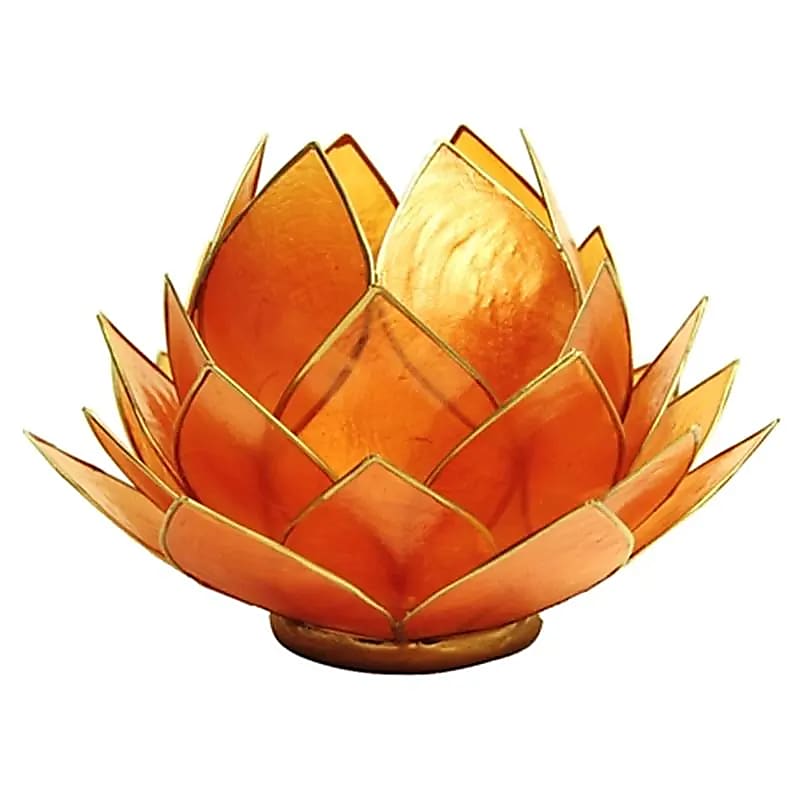 Solas Atmaisféir Lotus Baile Átha Troim Oráiste Óir Mór -- 15x105 Cm - 15x10.5 Cm