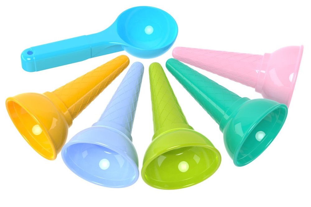 Set Of Colorful Ice Cream Cone Sand Molds 6221