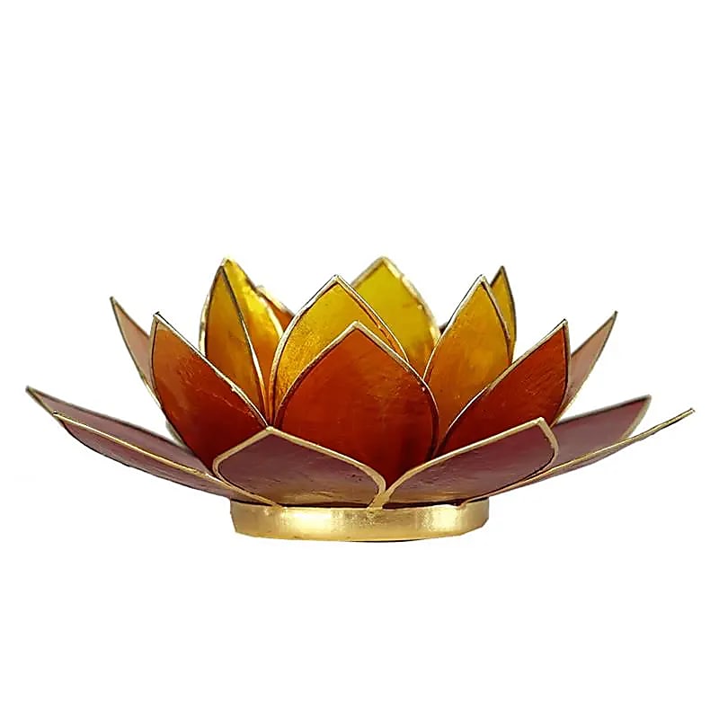 Lotus Atmospheric Light 3 Colours Gold Trim - 13.5 Cm