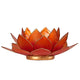 Lotus Candlelight Holder Pinkorange Gold Trim - 13.5 Cm