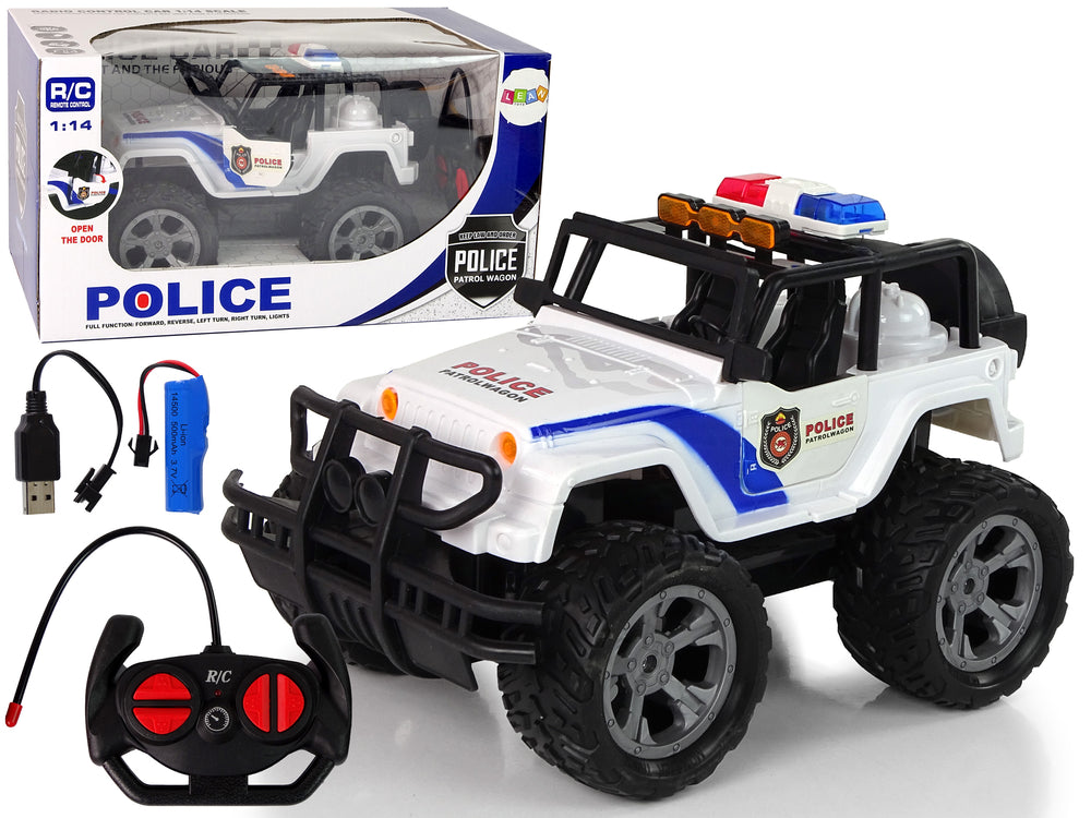 R/c Remote Controlled Car Jeep Police Patrol With Opening Doors