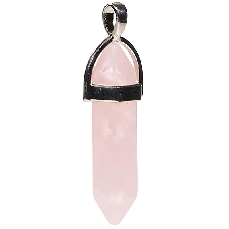 Pingente Quartzo Rosa - pacote de 5 peças - 4 cm