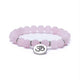 Mala/pulsera Cuarzo Rosa Elástico Con Ohm - Paquete De 2 Piezas - 0,8 Cm
