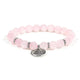 Mala/pulsera Cuarzo Rosa Elástico Con Buda - Paquete De 2 Piezas - 0,8 Cm