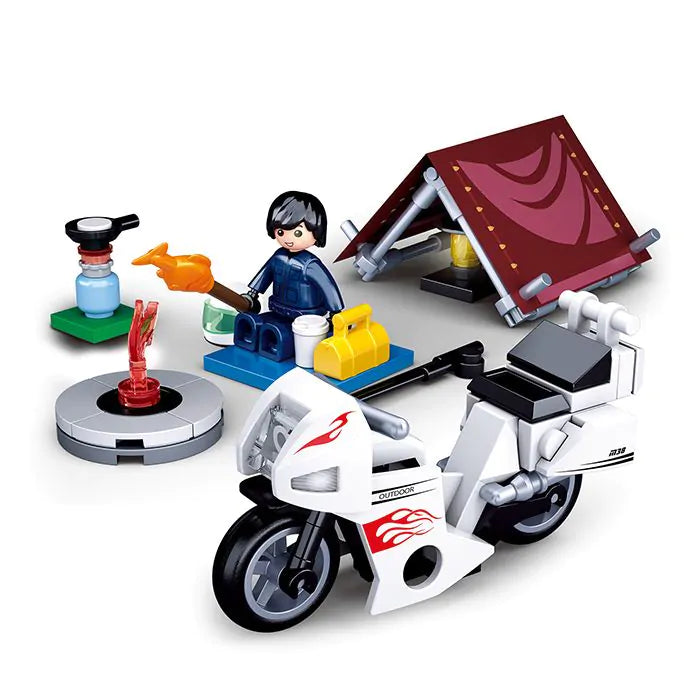 Играчка Sluban Biker с палатка