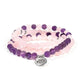 Mala Rose Quartz/ametyst elastický s lotosom - 0,8 cm