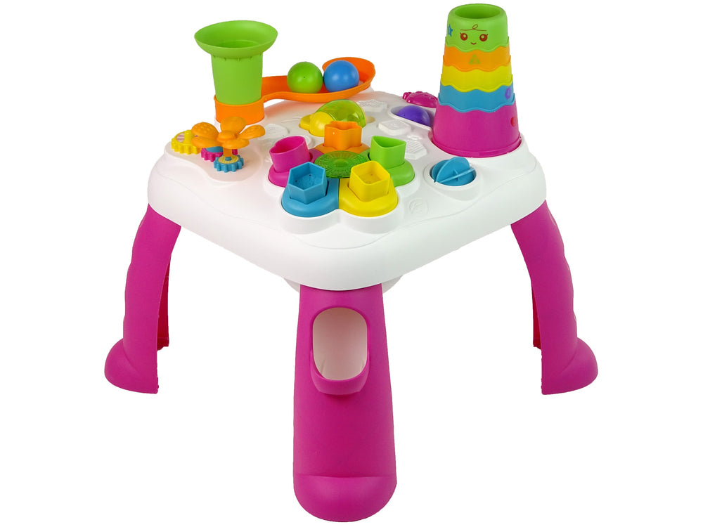 Interactive Educational Table Ball Sorter Slide Pink
