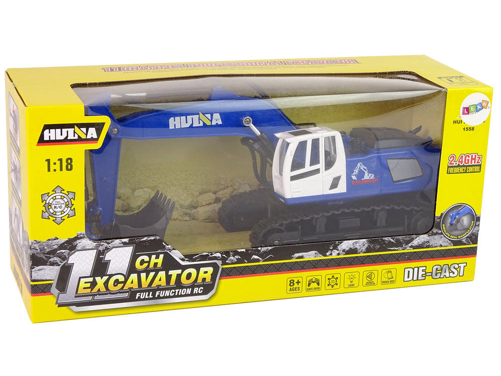 Caterpillar Excavator Pilot R/c Remote Controlled Metal Parts Blue