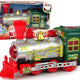 Christmas Locomotive Lights Sound Green Battery Operated