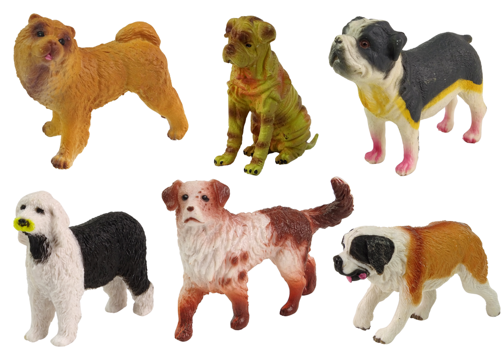 Set Of Dog Figurines Dogs Of Breeds 6 Elements