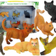 Set Of 6 Figures Domestic Cats Of Various Breeds