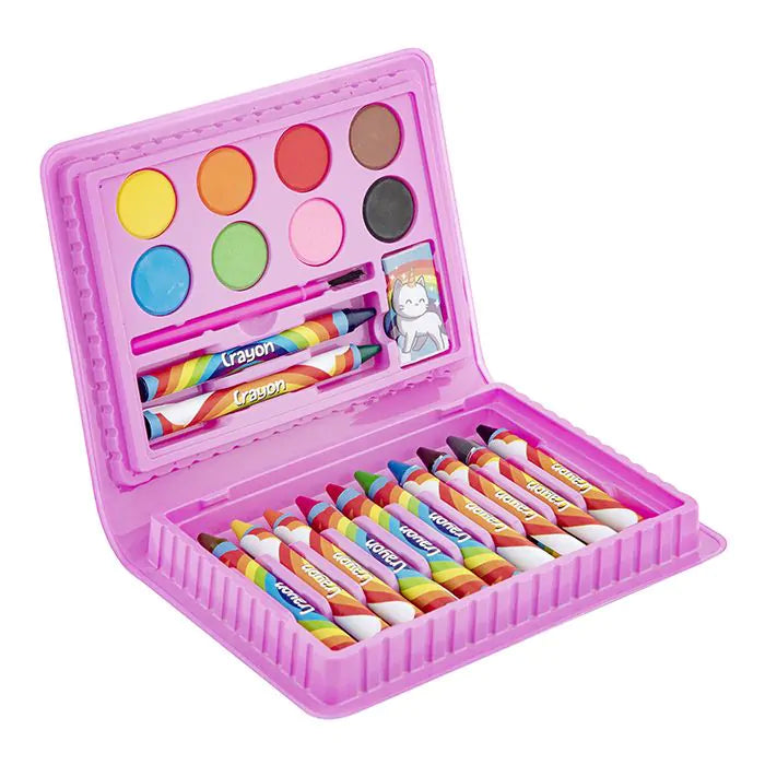 Set de creioane cu acuarelă și ceară