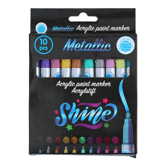 Marcóirí Aicrileach Glitter Miotalacha