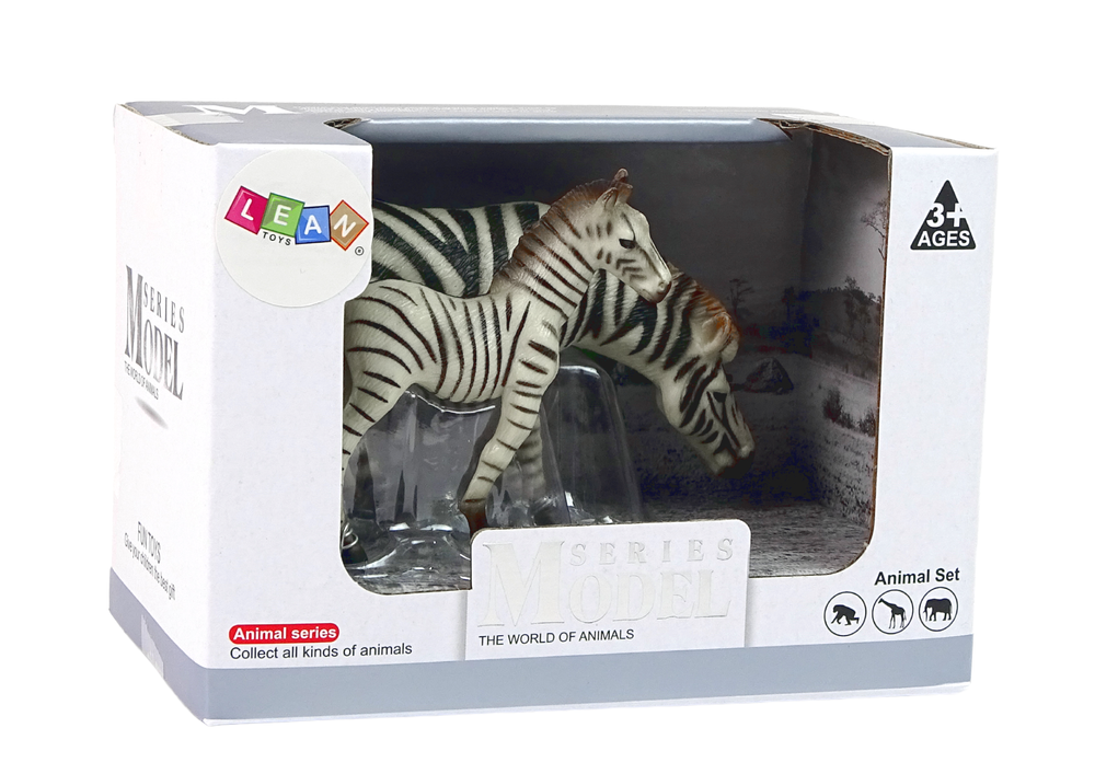 Set Of 2 Figures Zebra With Young Animals Of The World