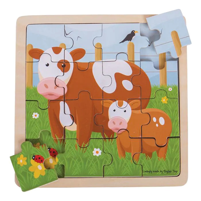Bigjigs Cow And Calf Puzzle